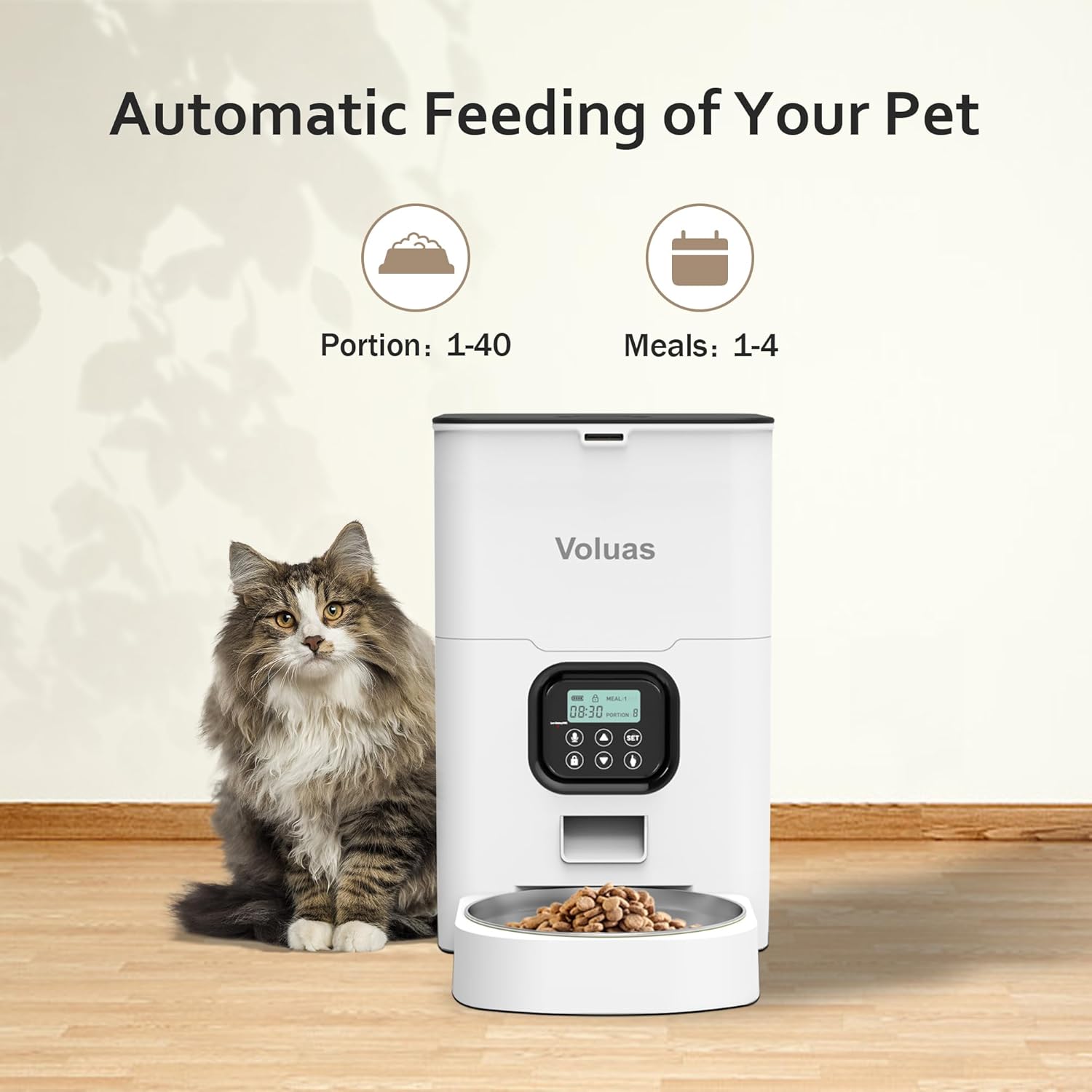 Automatic Pet Feeder – Timed Dry Food Dispenser with Voice Recorder