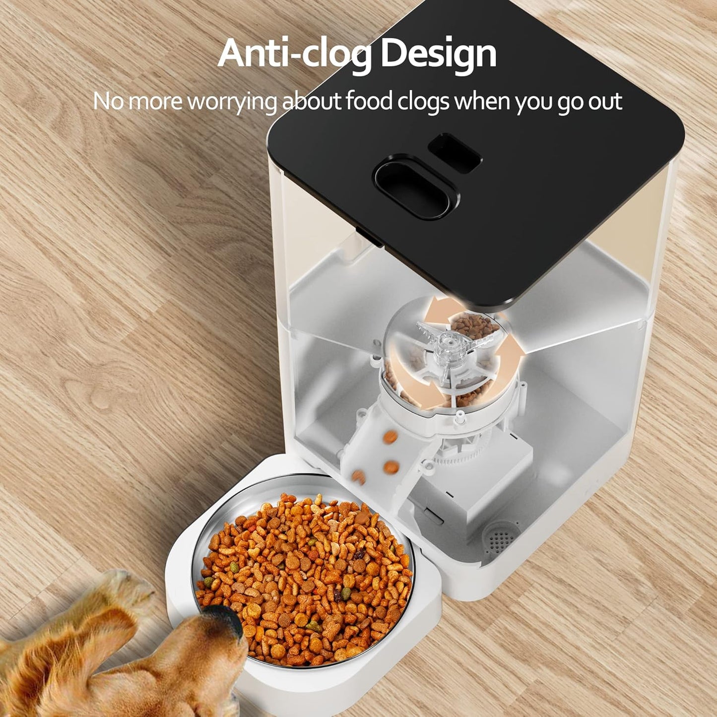 Easy-to-clean removable tray of the Pets Smart Feeder for hassle-free maintenance.