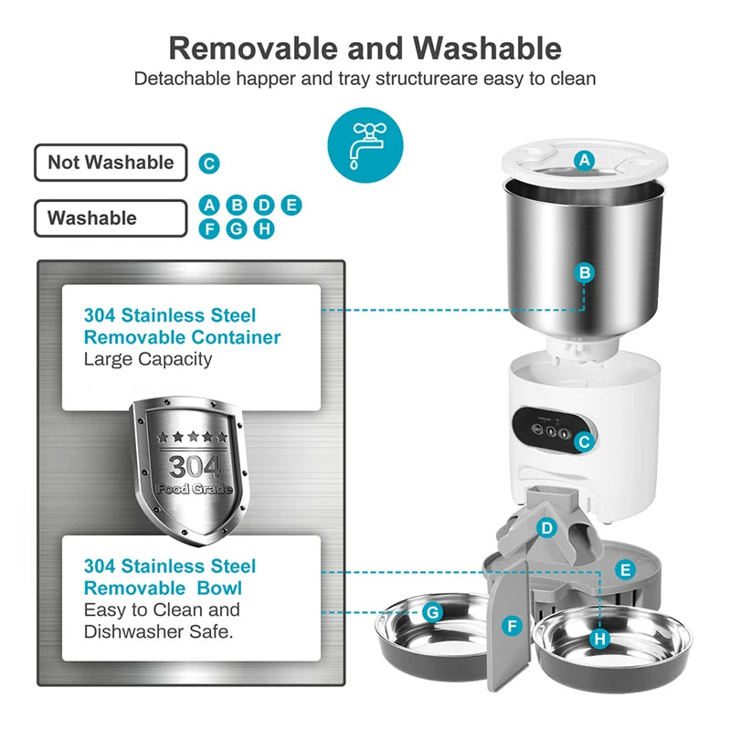 Non-Wifi version of the 4.5L SmartPet Auto Feeder with a single bowl, offering easy and reliable feeding.